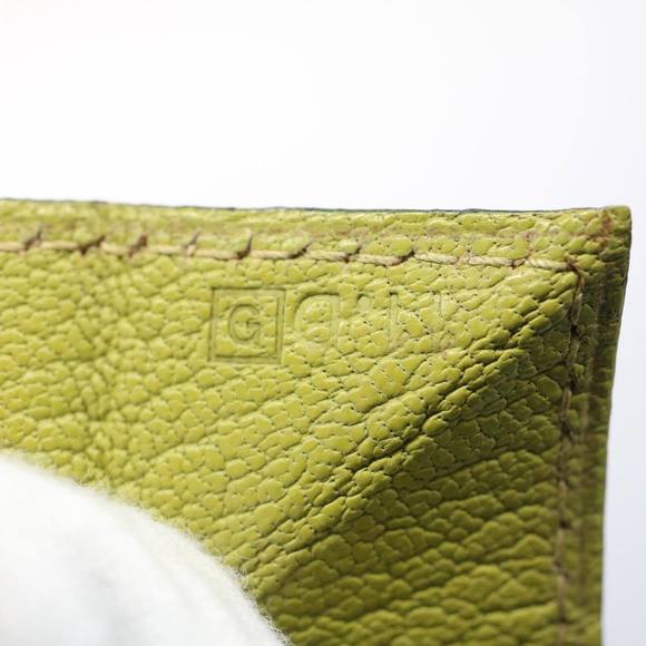 HERMES Revan Cattle Coin Purse Leather Green Auth yb333 - Picture 12 of 16